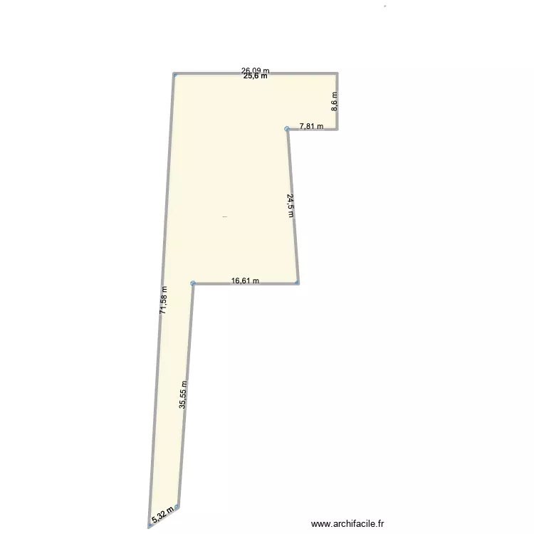 Terrain Brach. Plan de 1  et 870 m²