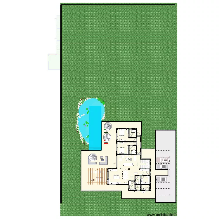 Vide-House 1 RDC MNT - Version Chambre. Plan de 30  et 977 m²