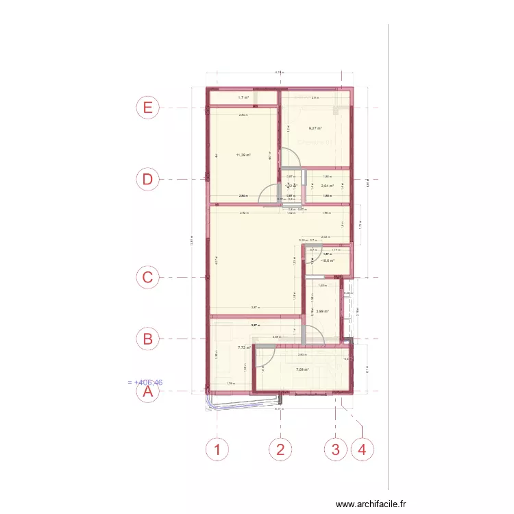 Superpos&eacute; R+2. Plan de 9  et 47 m²