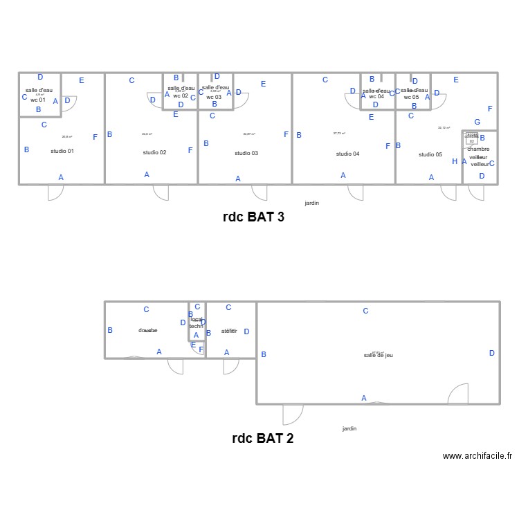salvert bat 2 et 3 PLOMB. Plan de 0 pièce et 0 m2