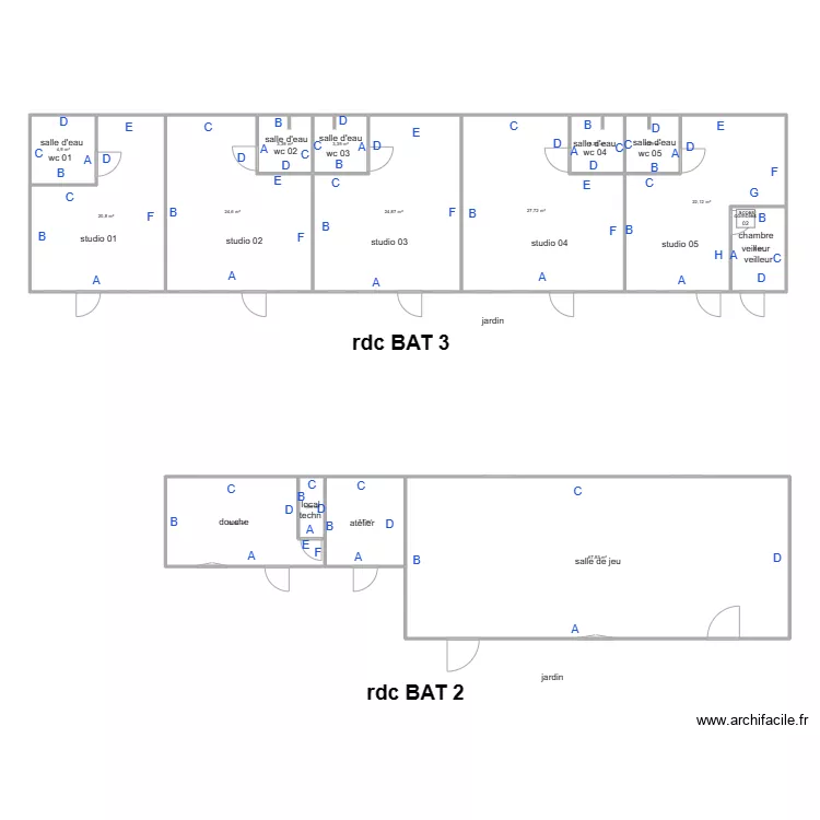 salvert bat 2 et 3 PLOMB. Plan de 