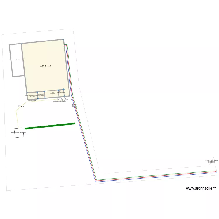 plan masseprojet. Plan de 4  et 761 m²