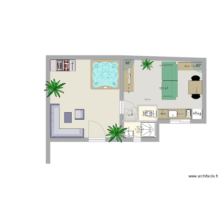 cha4. Plan de 4 pièces et 37 m2