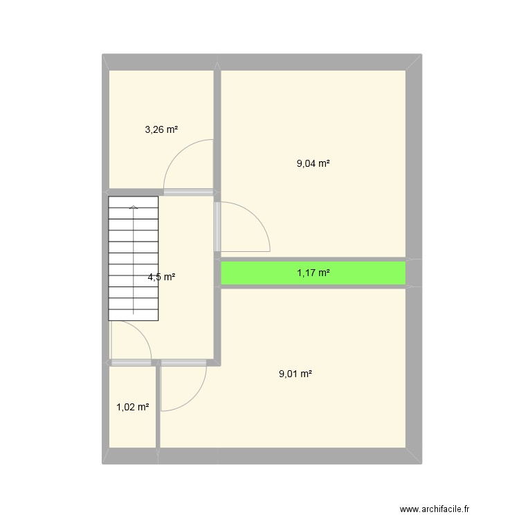 9 Foch étage Projet 2. Plan de 6 pièces et 28 m2