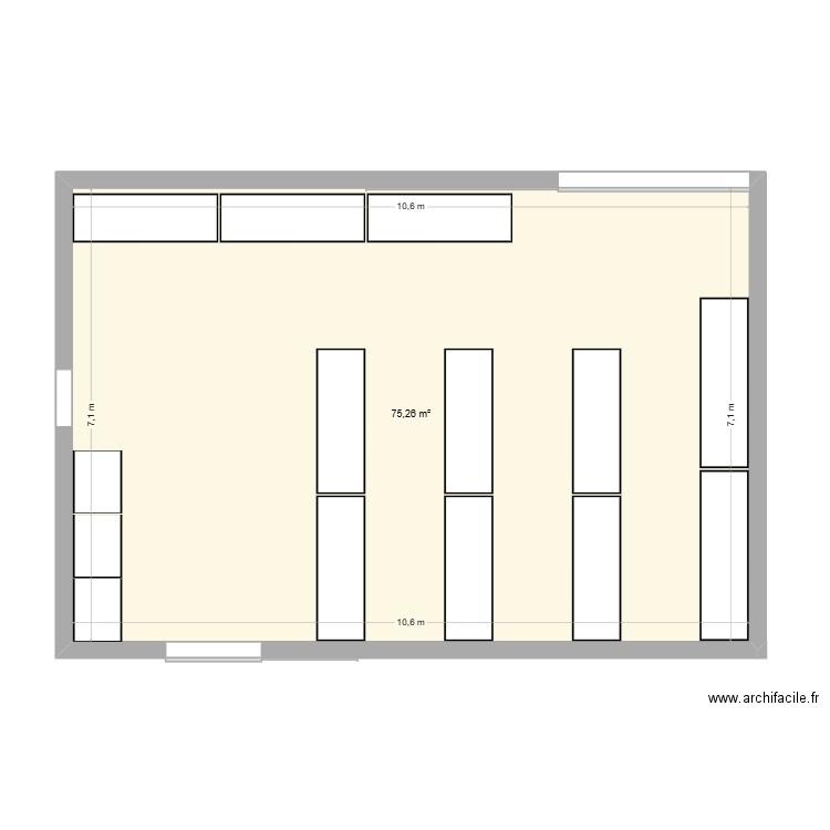 Magasin meca 2. Plan de 1 pièce et 75 m2