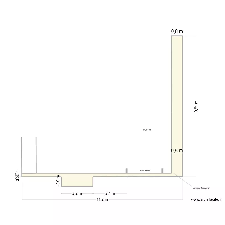 VONDRA terrasse beton. Plan de 