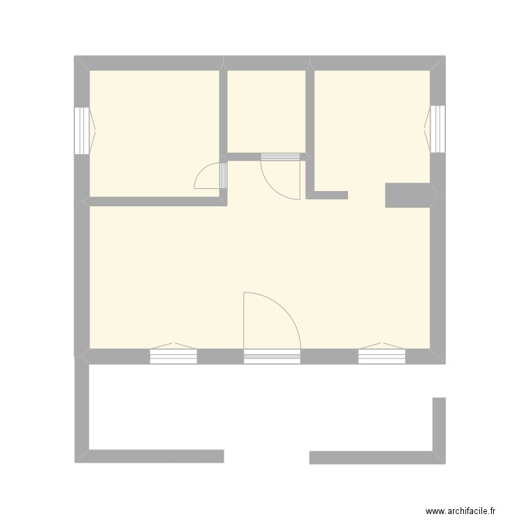 MASSARI1. Plan de 3 pièces et 23 m2