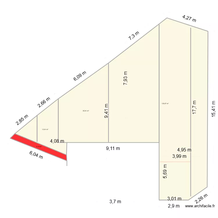 jardin 1 ter. Plan de 4  et 176 m²