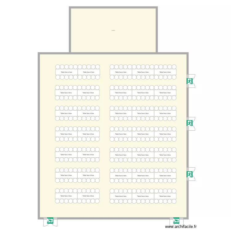 plan eces 350 places horizontal avec espace. Plan de 2  et 508 m²