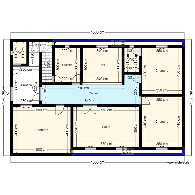 Plan de Terrain 10mx15m Client 48 06 03 14. Plan de 13 pièces et 125 m2