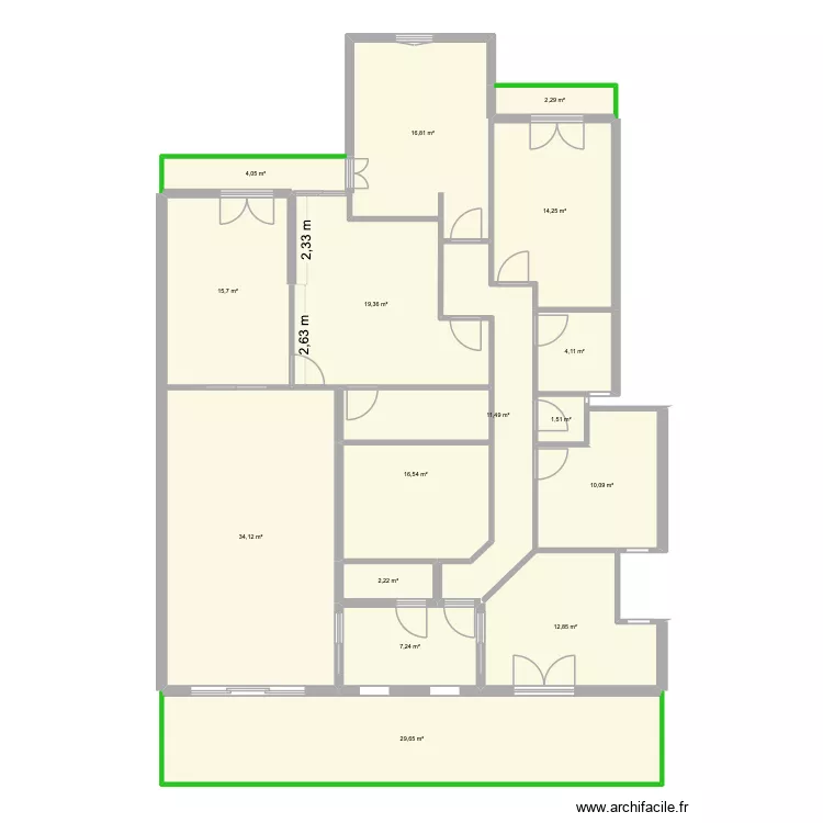 Solonos 100 plan cot&eacute; 1. Plan de 16  et 202 m²