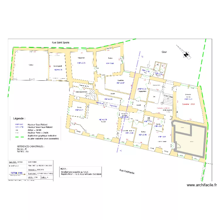 r0 faidherbe. Plan de 2  et 32 m²