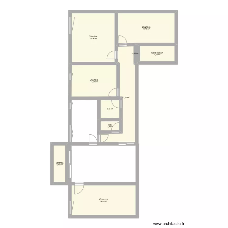 Bron. Plan de 10 pièces et 80 m²