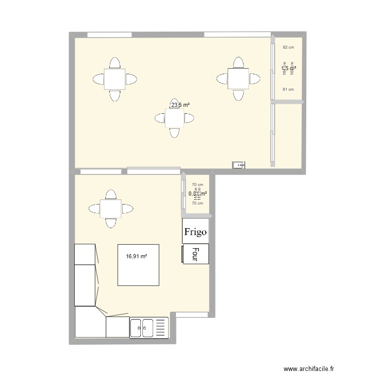 PIROUETTE. Plan de 4 pièces et 43 m2