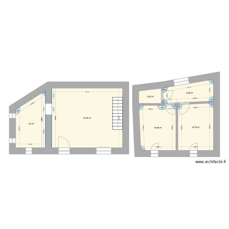 gordon. Plan de 6 pièces et 66 m2