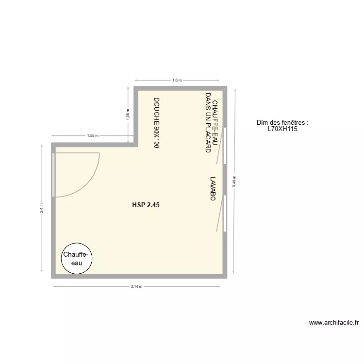 THIREAU SdE EXISTANT (ISMAEL). Plan de 1  et 9 m²