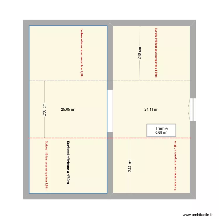 Comble aménageable avant travaux . Plan de Comble aménageable avant travaux . Plan de
