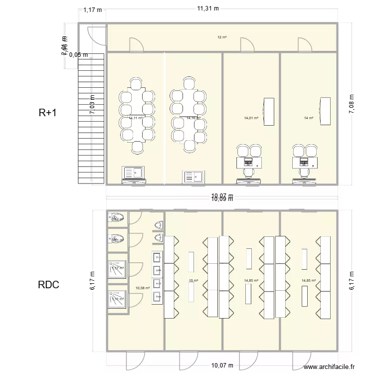 CONRES CHANTIER COURCHEVEL 1850. Plan de 13  et 127 m²