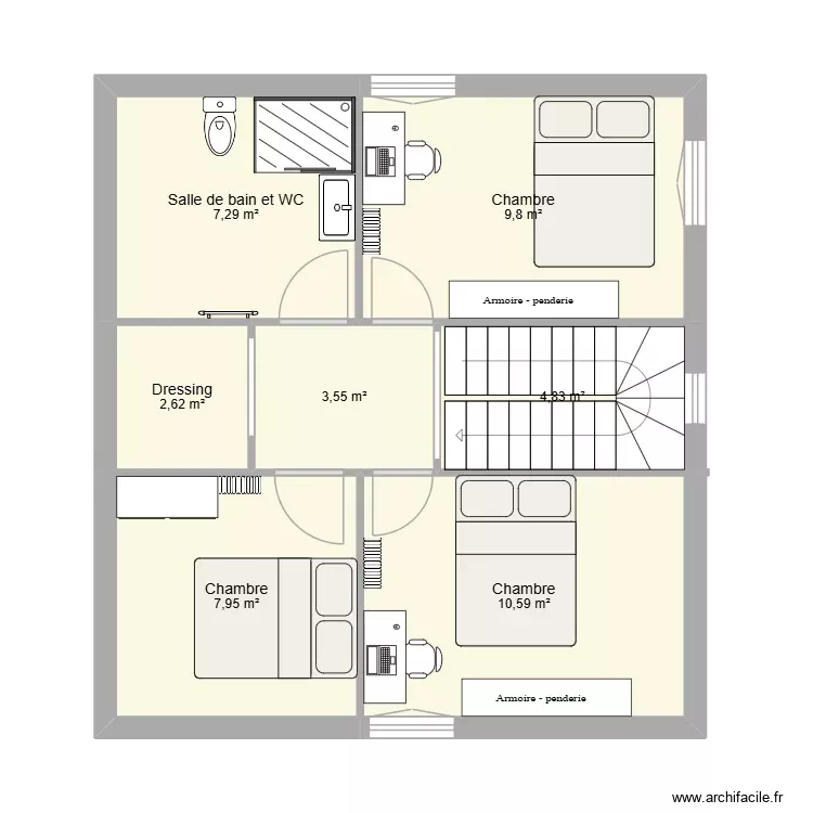 etage. Plan de 7 Pièces et 47 m² etage. Plan de 7 Pièces et 47 m²