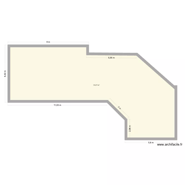 base villa colo. Plan de 1  et 116 m²