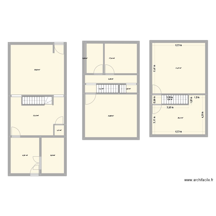 NEW. Plan de 14 pièces et 184 m2
