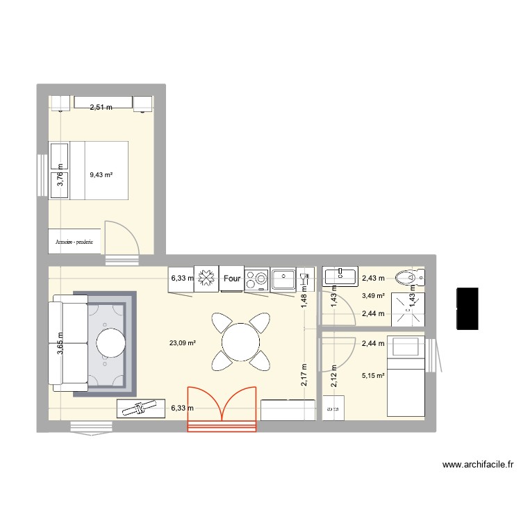 studio Bsm derniere version. Plan de 0 pièce et 0 m2 studio Bsm derniere version. Plan de 0 pièce et 0 m2