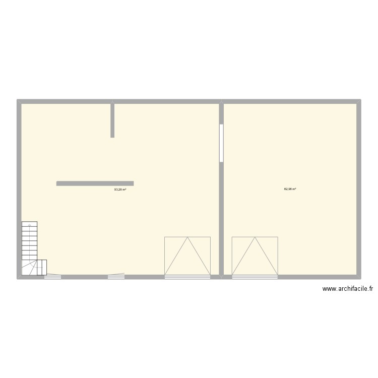 garage. Plan de 2 pièces et 156 m2