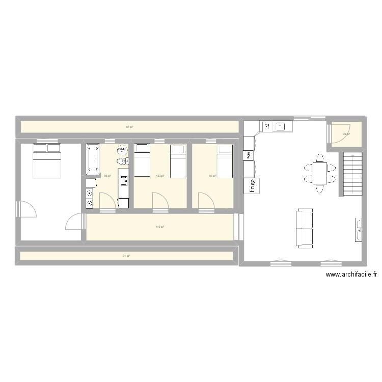 mansarde 01. Plan de 0 pièce et 0 m2