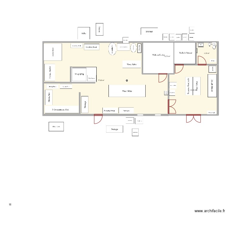Bakery 3. Plan de 4 pièces et 118 m2