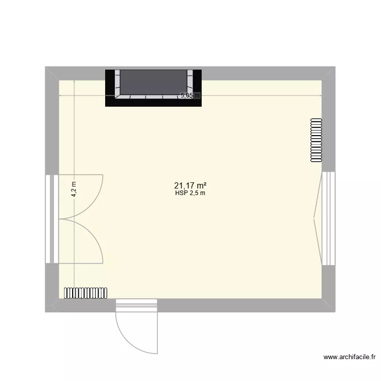 semillon. Plan de 1  et 21 m²