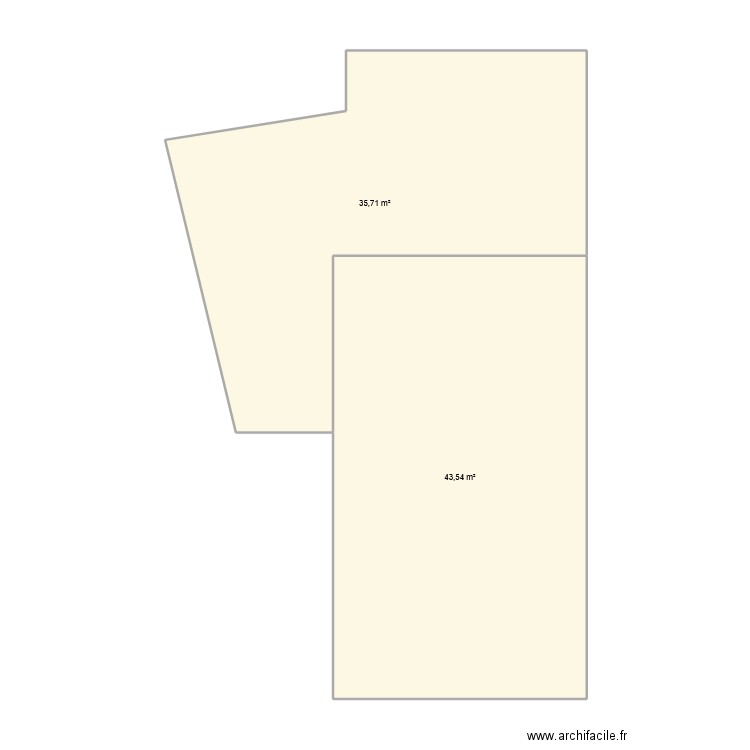 merbes. Plan de 2 pièces et 79 m2