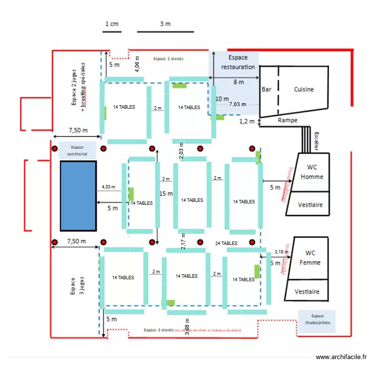 SALLE ST ESTEVE. Plan de 