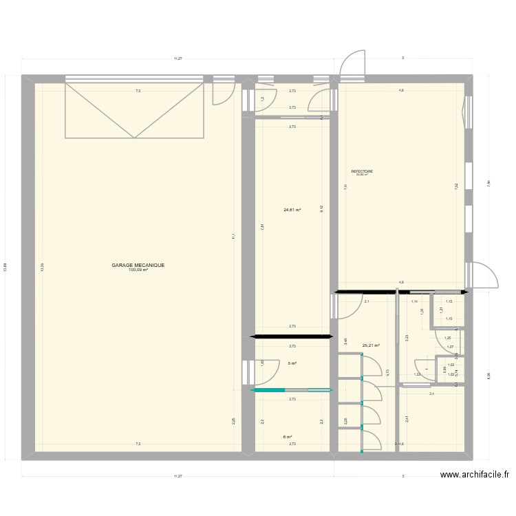 ATELIER modification 2. Plan de 6 pièces et 195 m2