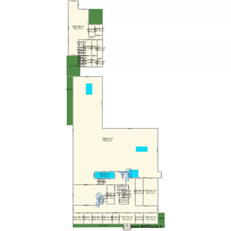 cantre. Plan de 48  et 27647 m²
