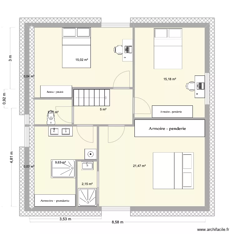2e &eacute;tage Bis. Plan de 