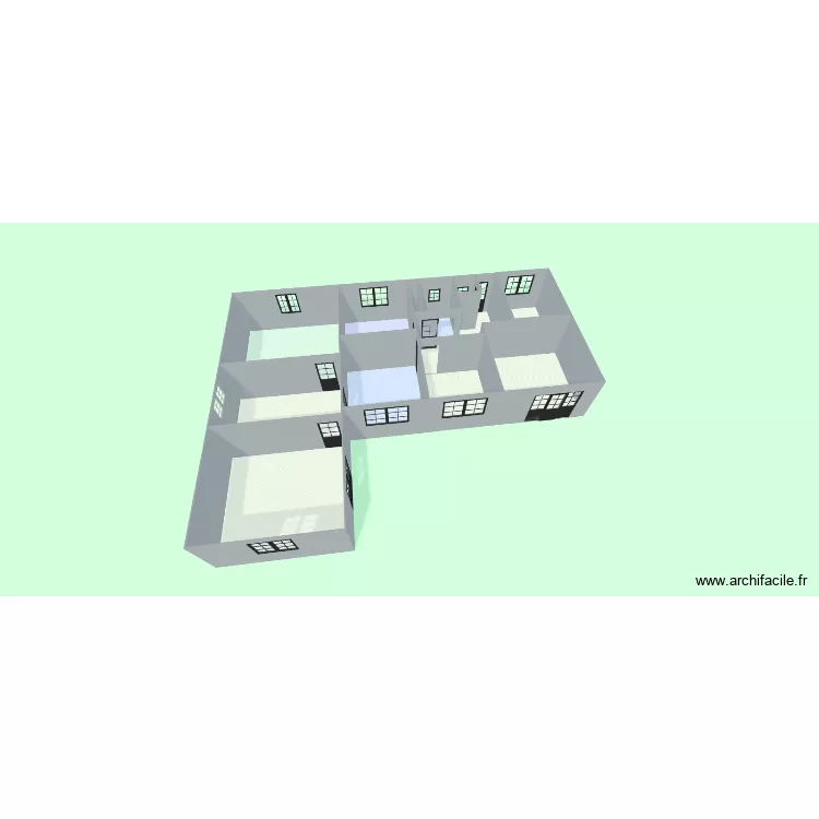 Pavillon existant. Plan de 12  et 131 m²