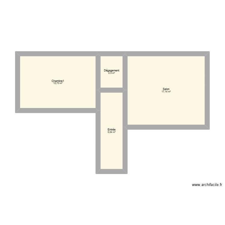 Tesson1. Plan de 4 pièces et 38 m2