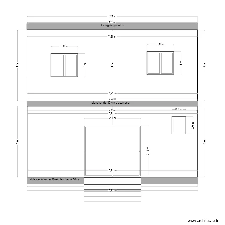 coupe façade terrasse. Plan de coupe façade terrasse. Plan de