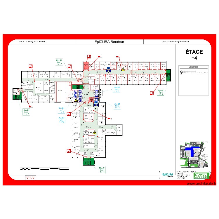etage +4 epicura baudour. Plan de 0 pièce et 0 m2
