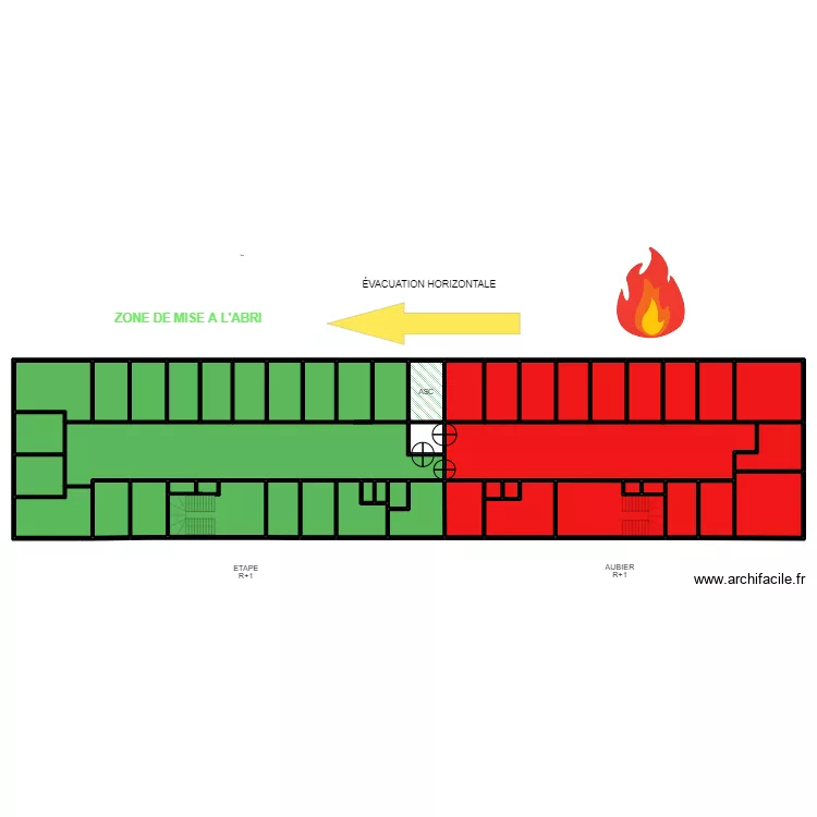 ETAPE / AUBIER EVACUATION R+1 2. Plan de 