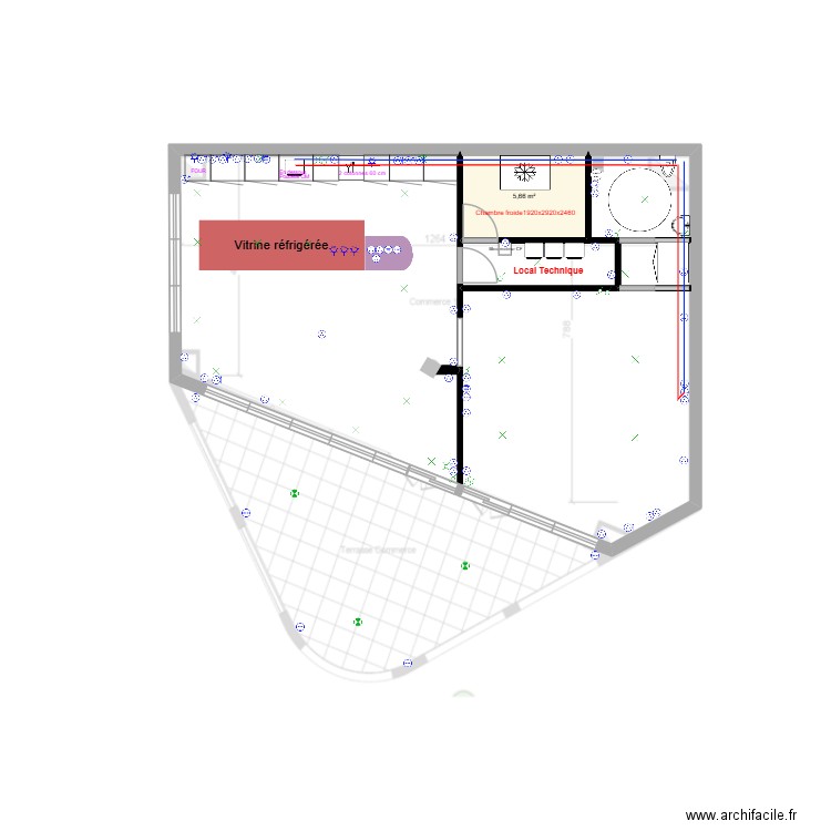 Local 8. Plan de 1 pièce et 6 m2
