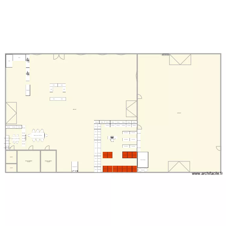 La ferme de Harz&eacute;. Plan de 6  et 875 m²