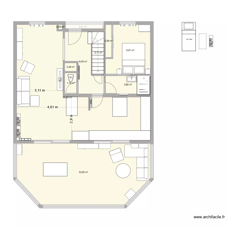Chalandray projet. Plan de 34 et 223 m² Chalandray projet. Plan de 34 et 223 m²
