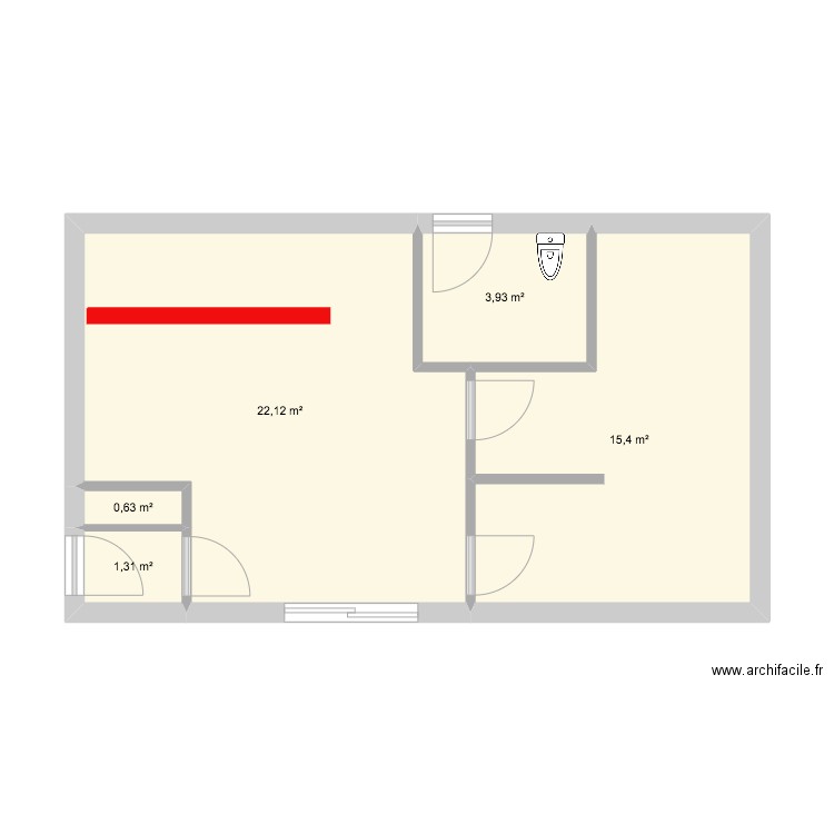cabinet dentaire Miquelon. Plan de 5 pièces et 43 m2