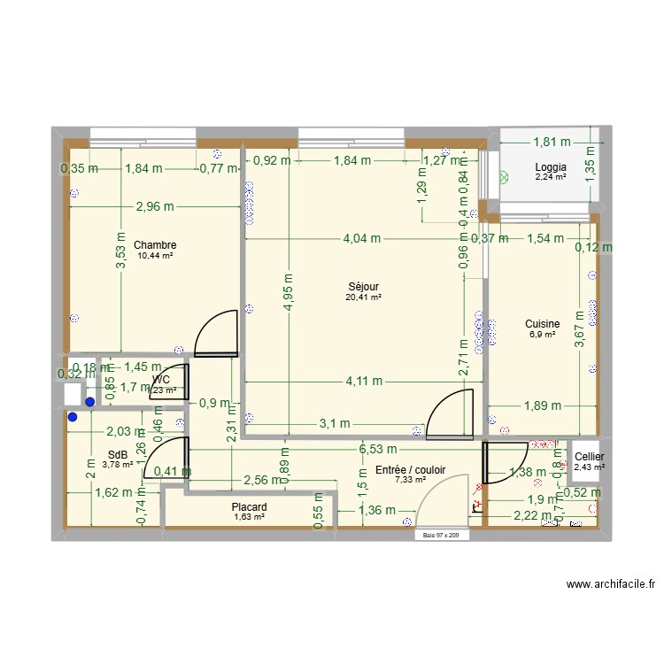 Eden. Plan de 16 pièces et 57 m2