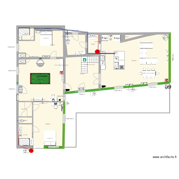 Crancey_RDC art du bois. Plan de 11 pièces et 172 m2