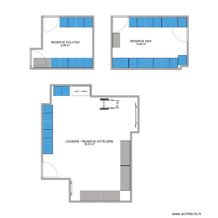 MIT. Plan de 3 pièces et 57 m2