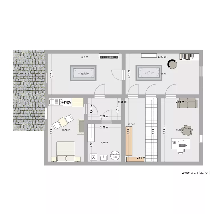 RDC. Plan de 6 et 89 m² RDC. Plan de 6 et 89 m²