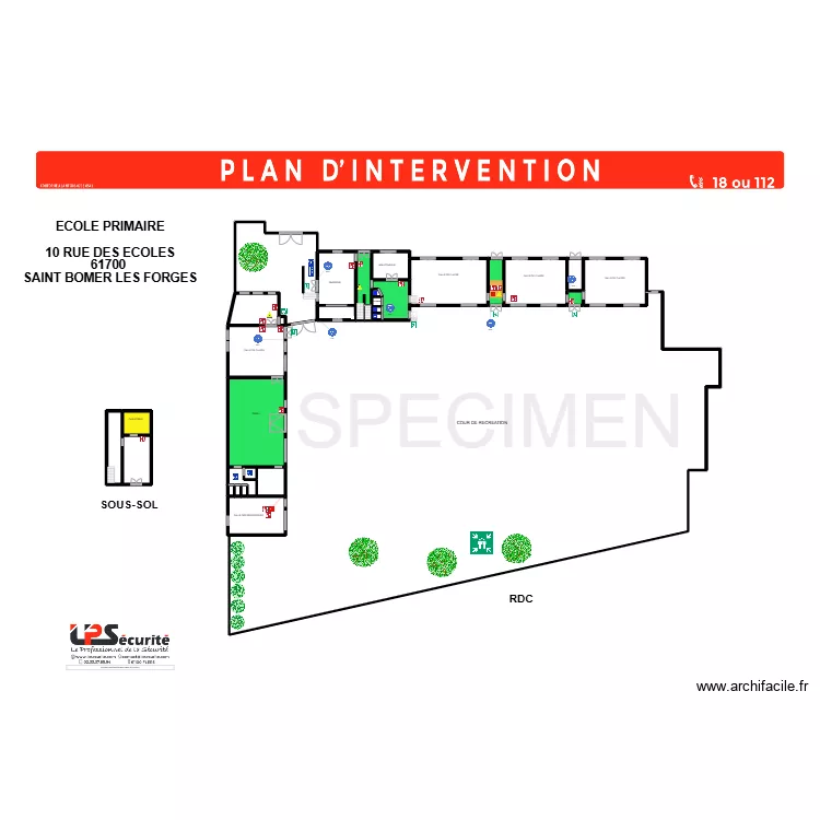 ECOLE PRIMAIRE SAINT BOMER LES FORGES. Plan de 