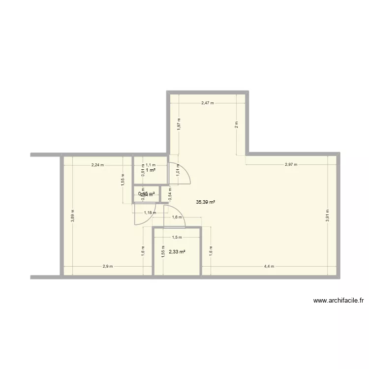 Gwen. Plan de 9 et 75 m² Gwen. Plan de 9 et 75 m²